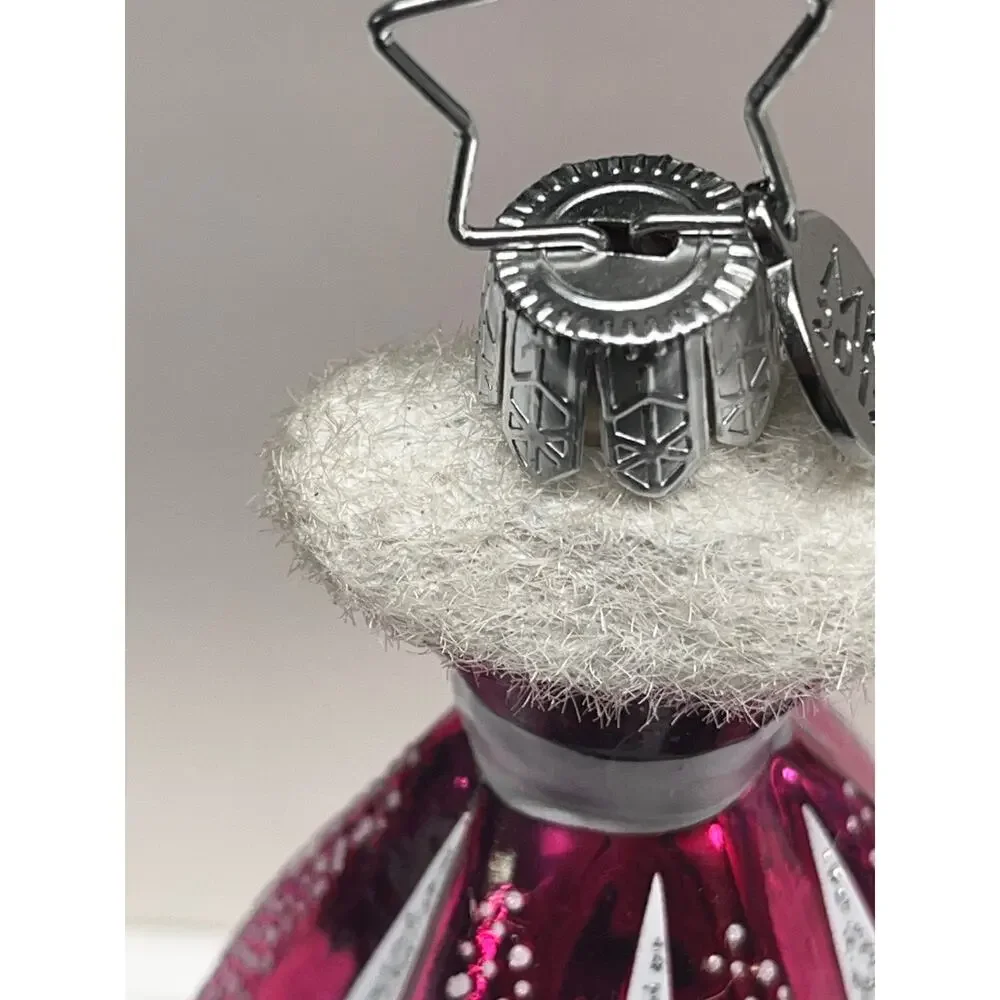 Mary Kay Pink Dress Glass Christmas Ornament Box Display Stand Holiday